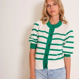 DRA LOS ANGELES | Green White Cardigan XS/S